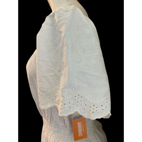 Gymboree Large Mommy & Me White Eyelet Linen Peasant Dress Prairie NWT MSRP $79 - Picture 3 of 5